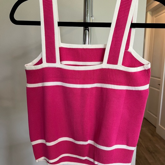 Pink Ribbed Crop Tank Top - Picture 1 of 2
